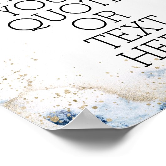 Goud en blauw schilderd Aangepast Poster van het C (Hoek)