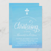 Goud en blauw Waterverf Kaart (Voorkant / Achterkant)