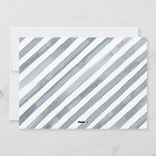 Goud en blauw Waterverf winterfeestdag Feestdagenkaart (Achterkant)