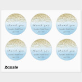 Goud en Blauwe Bedankt Stickers (Vel)