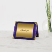 Goud en Blauwe Dankkaart Voeg uw eigen tekst toe Bedankkaart (Voorkant)