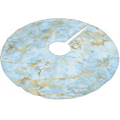 Goud en blauwe marmer kerstboom rok (Gekanteld)