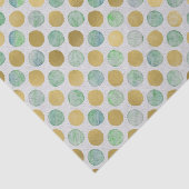 Goud en blauwe Waterverf poka Dots Tissuepapier (Detail)