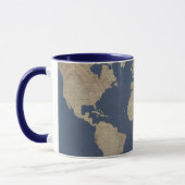Goud en blauwe Wereldkaart Mok (Links)