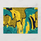 Goud en Blauwgroen Abstract Briefkaart (Voorkant)