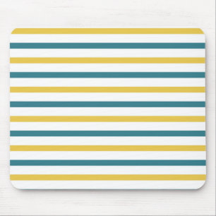 Goud en Blauwgroen Stripes Muismat