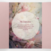 Goud en bloemen Quinceanera Drieluik Uitnodiging (Binnenkant midden)