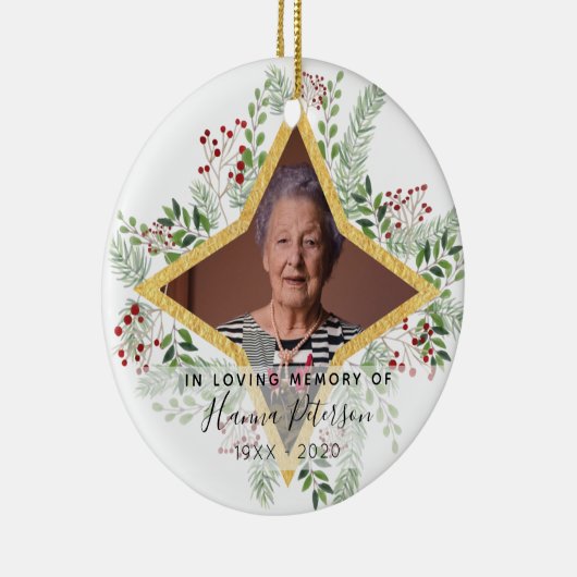 Goud en bloementaal keramisch ornament (Rechts)