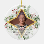 Goud en bloementaal keramisch ornament (Achterkant)