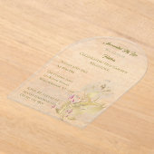 Goud en blos Bloemen 50e verjaardag Acryl Invita Acryl Uitnodigingen (Laagn)