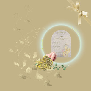 Goud en blos Bloemen 50e verjaardag Acryl Invita Uitnodigingen
