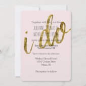 Goud en Blush Ik doe Bruiloft Kaart (Voorkant)