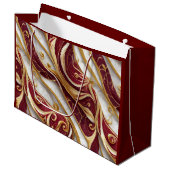 Goud en Bourgogne Marmeren Stroom Groot Cadeauzakje (Voorkant Gekanteld)