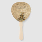 Goud en brass Steampunk sculpturen op goudleder Handwaaier (Achterkant)