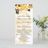 "Goud en Bruin" Bruiloftsprogramma Programma (Staand voorkant)