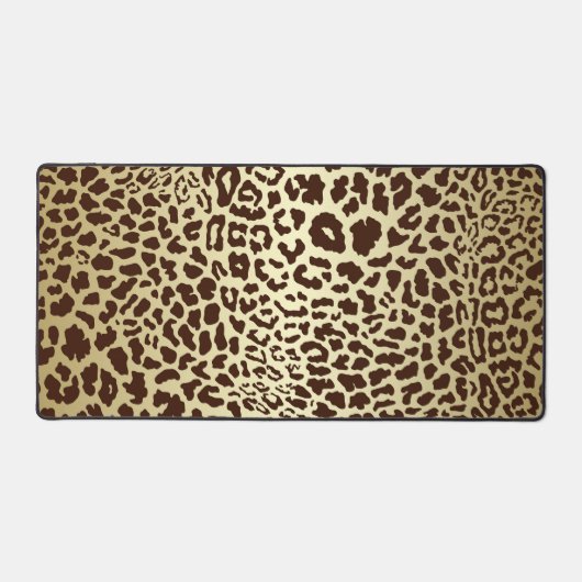 Goud en Bruin Dier Print Desk Pad (Voorkant)