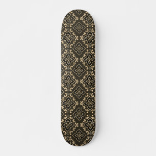 Goud en Bruin Geometrisch Patroon / Indiase Print Skateboard