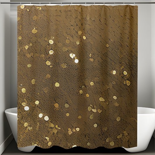 Goud en Bruin Sequin Douchegordijn