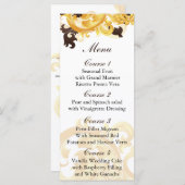 "Goud en Bruin" Trouwmenu Menu (Voorkant / Achterkant)