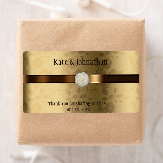 Goud en bruine chocolade-wijn etiket (Insitu)