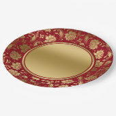 Goud en bruinrood flordamaseters bord (Gekanteld)