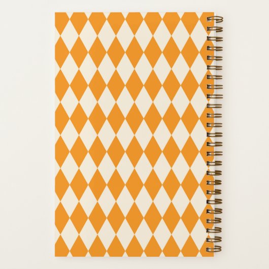 Goud en Crème Diamant Argyle Patroon Notitieboek (Achterkant)