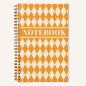 Goud en Crème Diamant Argyle Patroon Notitieboek (Voorkant)