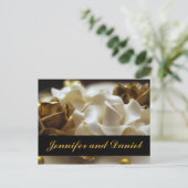 Goud en Crème Roos Uitnodiging Kaarten (Staand voorkant)