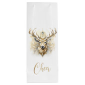 Goud en diamanten glitterherten wijn cadeautas (Achterkant)