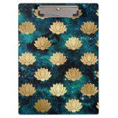 Goud en donkergroen Galaxy Dharma Mandala Pattern Klembord (Voorkant)