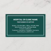 Goud en donkergroene tand tandheelkundige kliniek  visitekaartje (Achterkant)