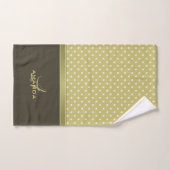 Goud en Ecru Olive Green Elegant Monogram Handdoeken (Handdoek)