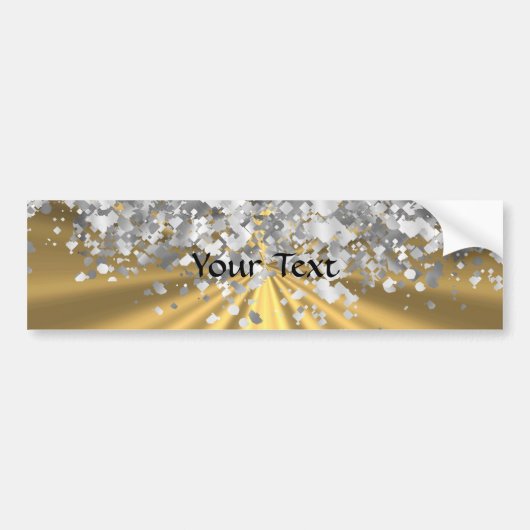 Goud en faux glitter op maat bumpersticker (Voorkant)