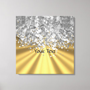 Goud en faux glitter op maat canvas afdruk