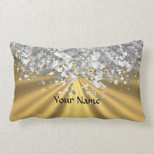 Goud en faux glitter op maat kussen