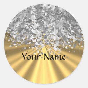 Goud en faux op maat ronde sticker