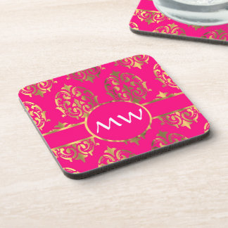 Goud en fuchsia roze vocht onderzetter