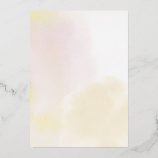 Goud en geel hart Tweede verjaardag Folie Uitnodiging (Achterkant)