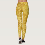 Goud en geel samengeperst marmerpatroon leggings (Achterkant)