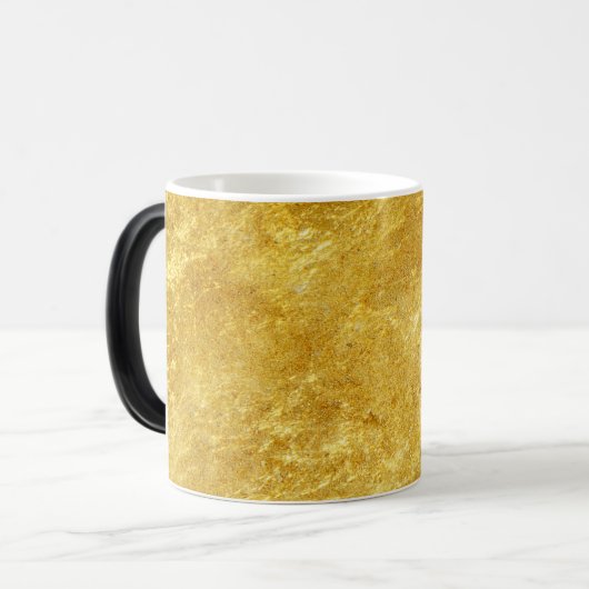 Goud en geel samengeperst marmerpatroon magische mok (Voorkant links)