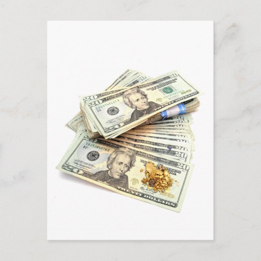 Goud en geld briefkaart (Voorkant)