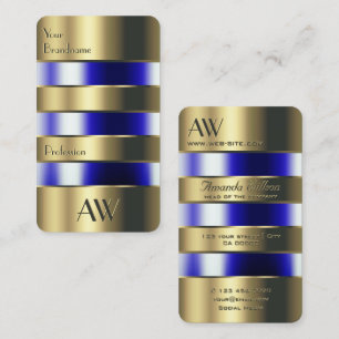 Goud en glas kunnen blauwe vloeistoffen met Initia Visitekaartje