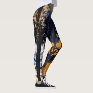 Goud en Glitter marmeren textuur gebeeldhouwde ser Leggings