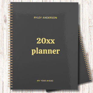 Goud en Grijs Bedrijf Logo Monogram Planner