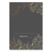 Goud en Grijs Bloemen Decor Plaatskaarten Kaart (Voorkant)