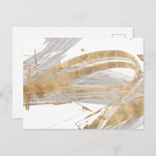 Goud en grijs briefkaart (Voorkant / Achterkant)