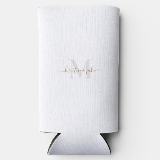 Goud en grijs monogram en Script-namen bruiloft (Voorkant)