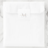 Goud en grijs Monogram, schuurscript II Vierkante Sticker (Tas)