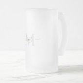 Goud en grijs Monogram-wasscript Matglas Bierpul (Voorkant rechts)