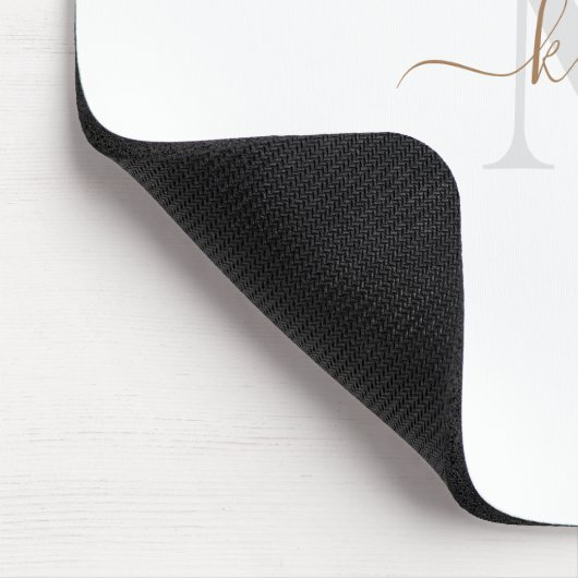 Goud en grijs Monogram-wasscript Muismat (Hoek)